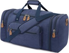 Gonex Expandable Canvas Holdall for Men, 50L / 60L Large Duffel with Multi-Pock