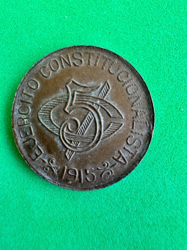 ⚡️1915 MEXICO Revolutionary CHIHUAHUA Constitutionalist Army 5 Centavo Coin