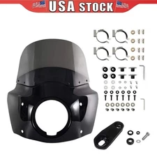 Motorcycle 5.75" Headlight Fairing Smoke Windshield For Harley 86-15 Sportster
