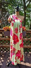 FARM RIO Fresh Garden One-Shoulder Linen Floral Maxi Dress Size S NWT $295
