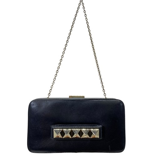 Valentino Black Leather Chain Mini Bag Clutch Garavani Studded