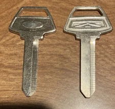 2x Ford Galaxie Key Blank 1965 1966 Uncut Trunk VINTAGE ORIGINAL OEM Ilco 9424