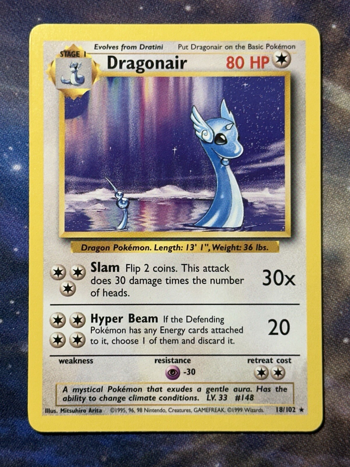 Dragonair 18/102 Rare Base Set WoTC 1999 Pokemon Card LP