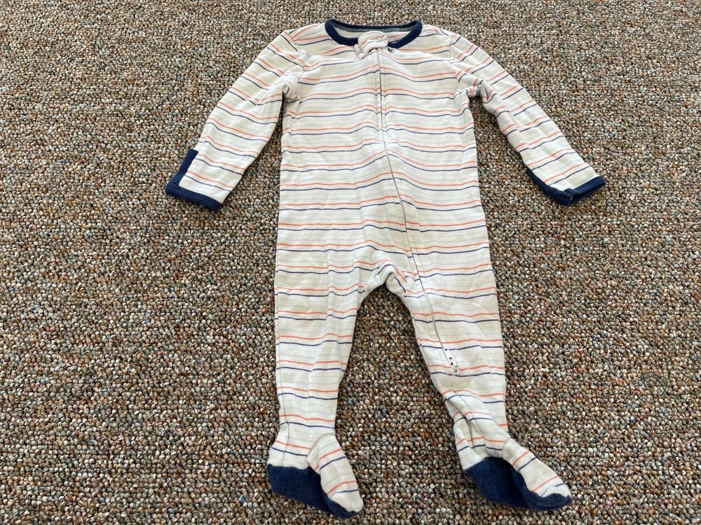 Cloud Island Boys Striped Zip-Up Sleeper Size 6-9 Months