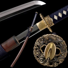 Japanese Katana Sword Clay Tempered L6 Steel Suguha Hamon (直刃) Samurai Sword