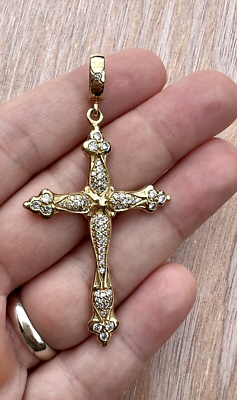 LOREE RODKIN Large 18K Yellow Gold Diamond Cross Pendant | eBay