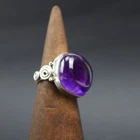 Vintage Sterling Silver Purple Amethyst Heavy Statement Ring 925 Size P 9.1g