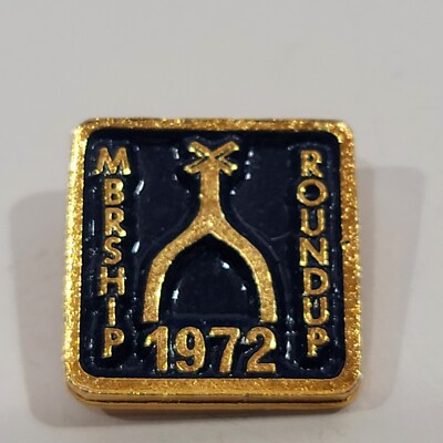 MBRSHIP Roundup 1972 Metal Lapel pinback Hat Pin