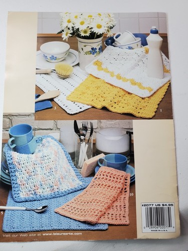 Leisure Arts Dishcloths Featuring a Pot Scrubber Too! 16 Designs to Crochet 1991 - Picture 2 of 3