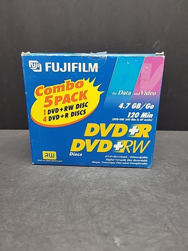 Dvd-rw Fujifilm Discs Disks Dvds 120 Min 4.7gb Jewel Cases Brand New Pk Of 5 - Picture 2 of 7