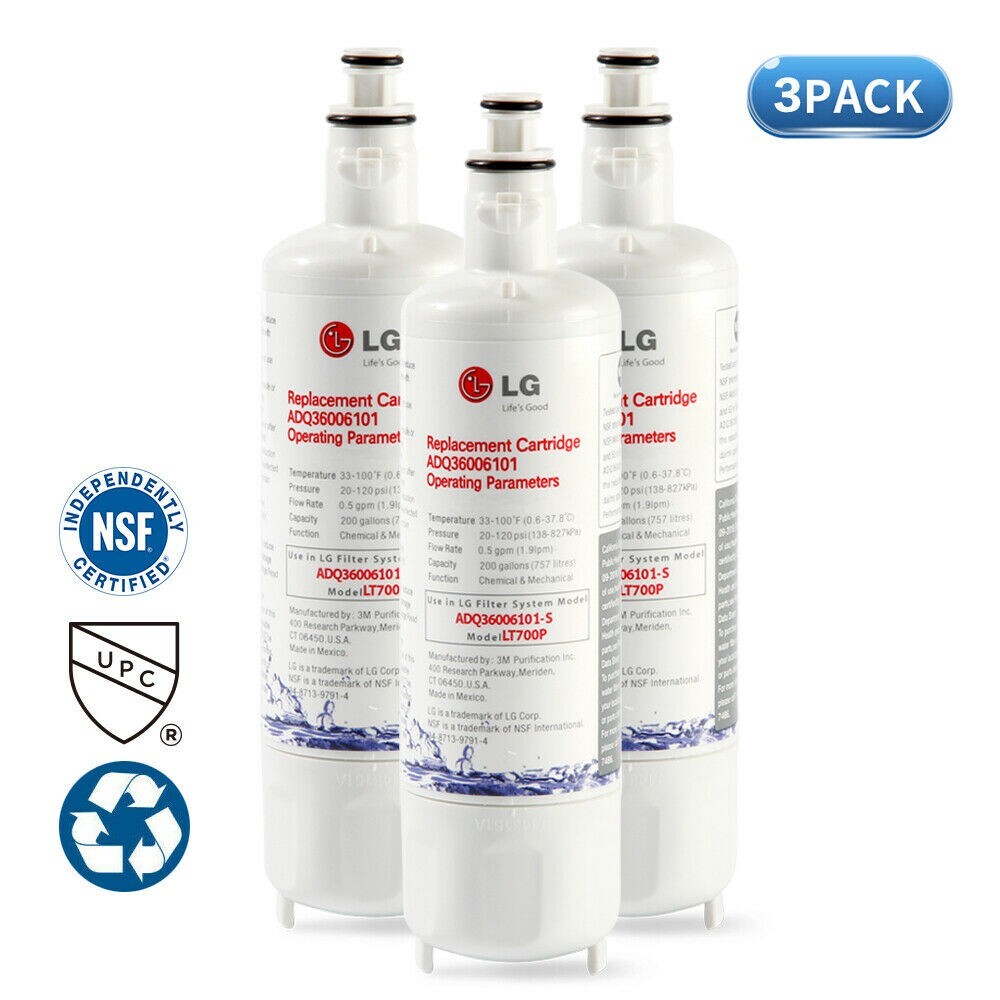 3 Pack L-G LT700P ADQ36006101  Fit kenmore 9690 Refrigerator Water filter
