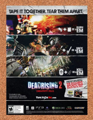 2009 Dead Rising 2 Xbox 360 Original Advertisement / Retro Wall Art v1