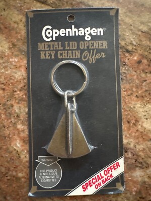 Vintage Copenhagen Metal Lid Can Opener Keychain Offer 1992 U.S.