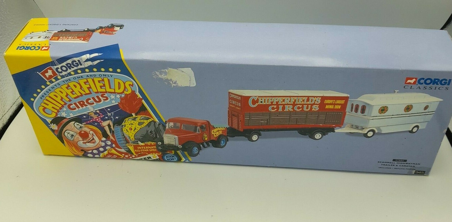 Corgi 97885 Scammell Ballast, Trailer & Caravan; Chipperfield's; Very Good Boxed