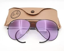 Vintage B&L Ray Ban Bausch & Lomb A30 Purple Chromax W2455 62mm Aviator w/Case