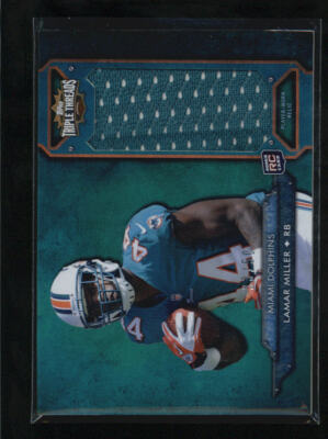 LAMAR MILLER 2012 TOPPS TRIPLE THREADS EMERALD ROOKIE JUMBO JERSEY #33/50 AD8648