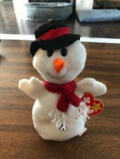 TY Beanie Baby 1996 SNOWBALL the SNOWMAN Style 4201 with Tags  PVC Pellets