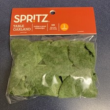 Spritz 1 Count Green Floral Leaves Soft Felt Table Garland D cor 3FT 4IN