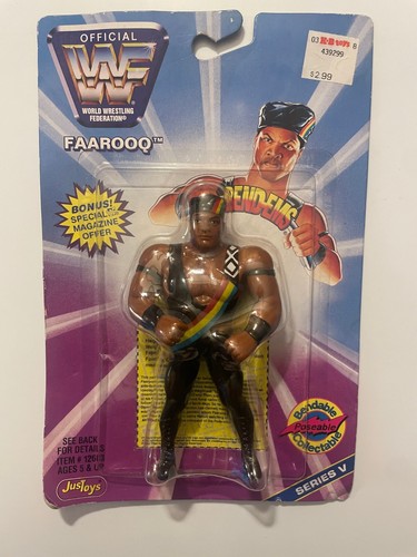 1997 JUSTOYS BEND-EMS SERIES 5 WWF FAAROOQ MOC WWE...