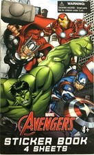 Marvel Comics Avengers Sticker Book 4 Sheets Hulk Captain America Iron Man Thor