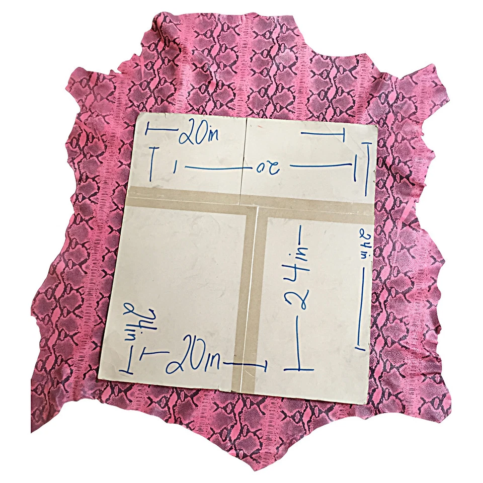 Pink Snakeskin Stamped Genuine Leather Hides - Crafting Artisans DIY Projects - Image 4 of 4