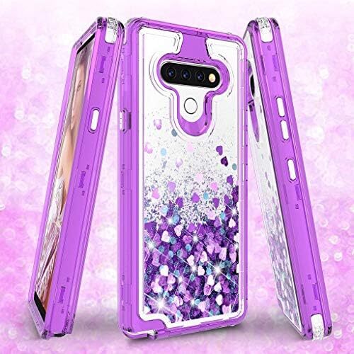 Case Compatible for LG Stylo 6 / Stylo 6 Plus Case, Hard Clear Glitter Sparkle F