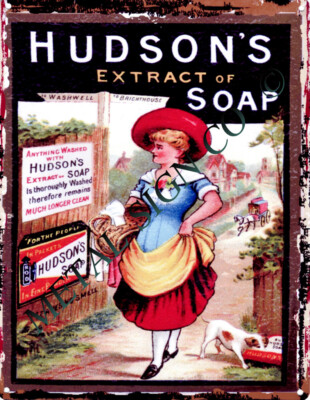 HUDSONS SEIFE Bad, WC Metall Wandschild Kneipe, Bar Schuppen Cafe Shop Garage Raum