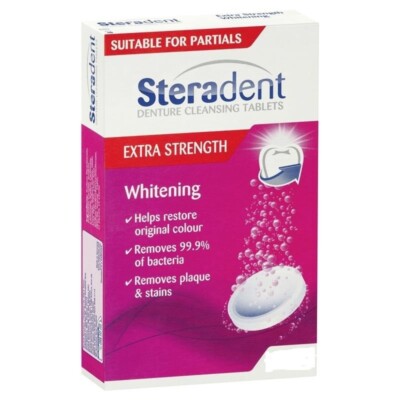 Steradent Denture Cleansing Tablets Extra Strength Whitening 48 Pack Partials - Foto 8