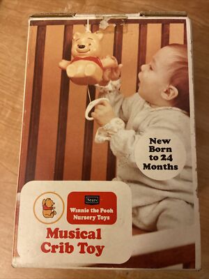 Vintage Winnie The Pooh Musical Lullaby Baby Crib Musical Crib Toy Original  Box
