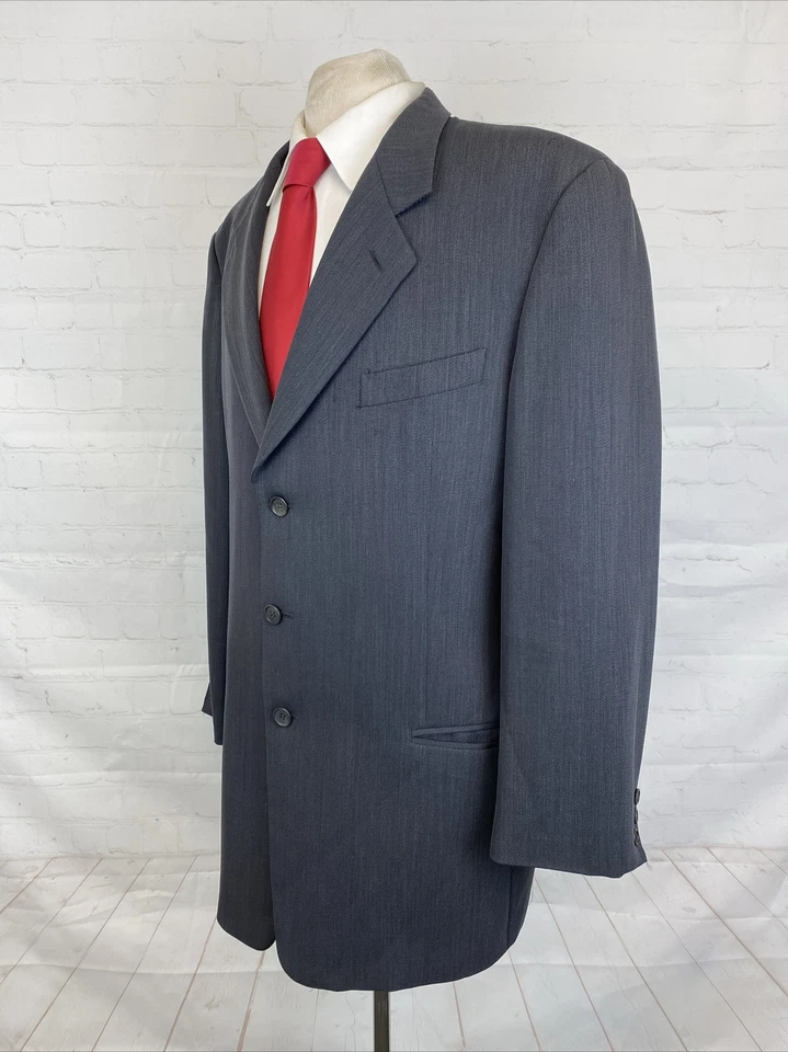 Mani Men's Gray Textured Wool Blend Suit 44L 35X28 $1,695 - Image 3 of 4