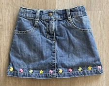 Gymboree Pretty Lady 2009 Denim Skirt Skort Size 4 Embroidered Ladybugs Flowers