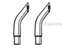 2pcs Chrome 6-5od X 36 Inch Bull Horn Curved Pipe Exhaust Truck Stack