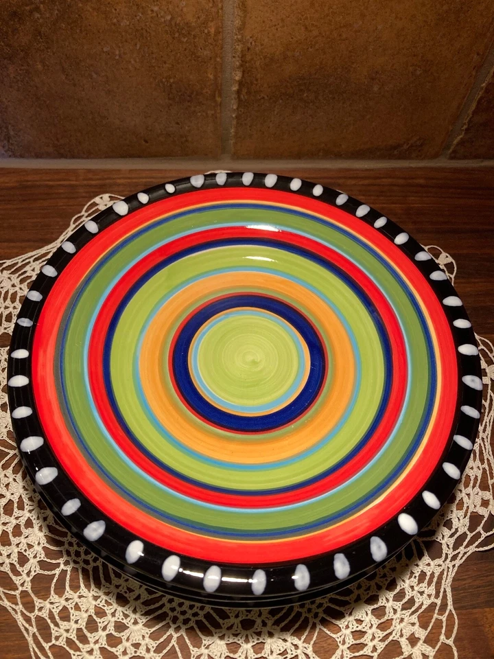 Gibson Elite Pueblo Springs 8" Salad Plates SET -4 Multi-colored Southwest - Image 3 of 4