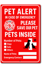 Emergency Pet Safety Alert Dog Cat House Fire Rescue Sign for Window Door