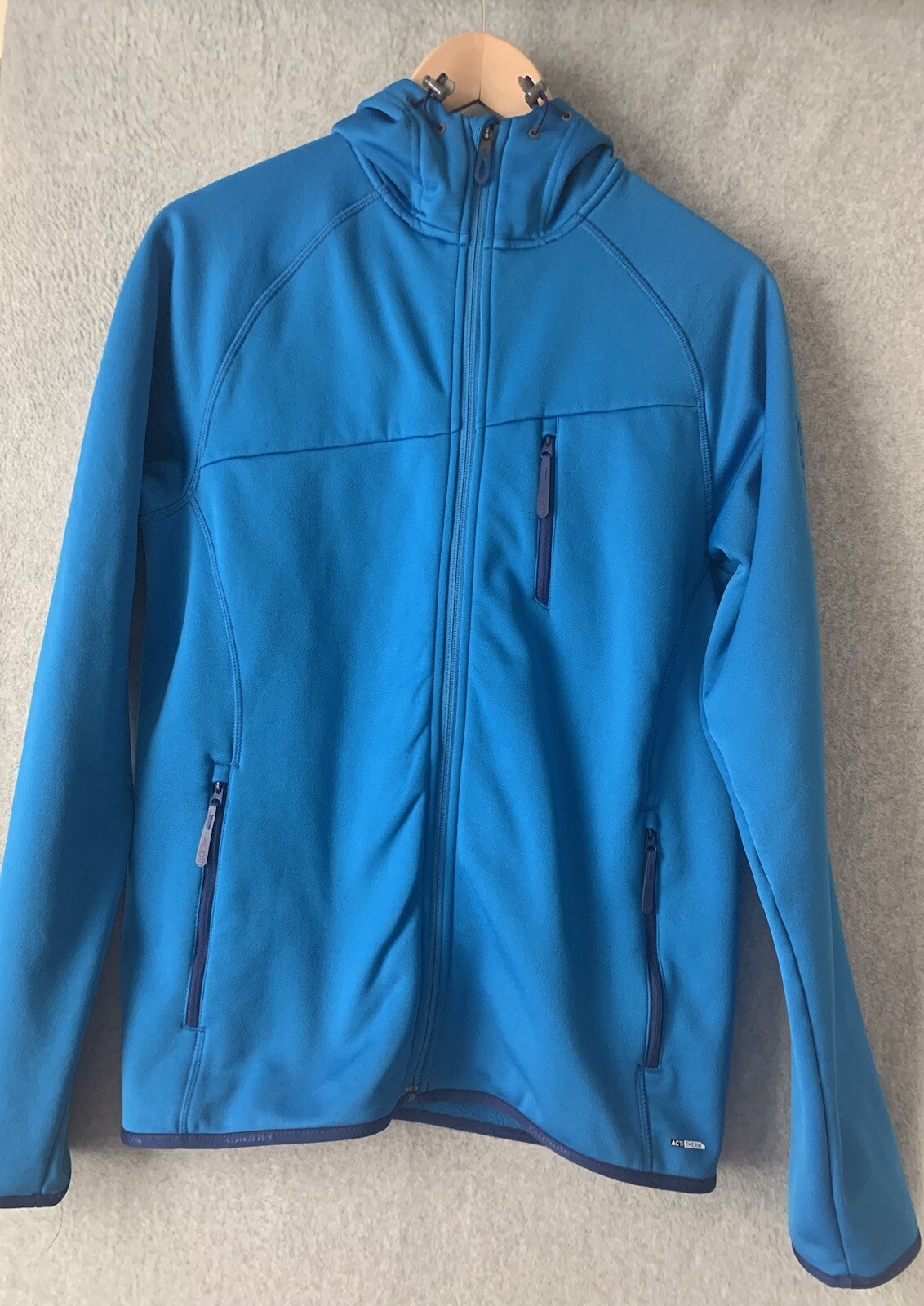 Felpa Salomon Donna Taglia M Blu Cappuccio Strato Medio Morbido Acti Therm