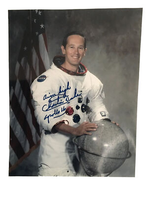 CHARLIE DUKE AIM HIGH APOLLO 16 ASTRONAUT SIGNED PHOTO