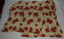 Gorgeous Rose Floral Scarf Wrap Long Rectangle Red Roses Woven