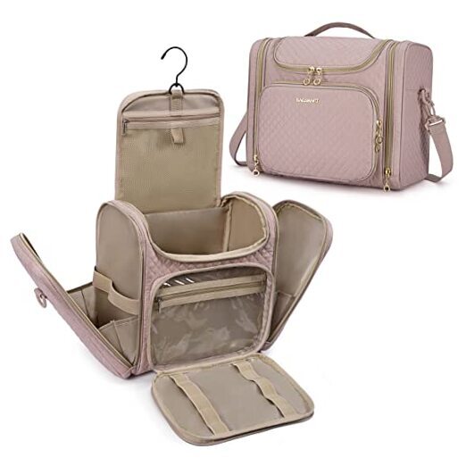 Toiletry Bag,  Travel Toiletry Bag for Women, Water-resistant Cosmetic Pink-image