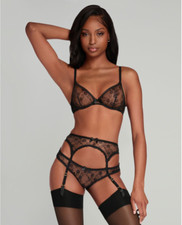 Image of Agent Provocateur Black Laily Suspender AP2 - Small - UK8 BNWT