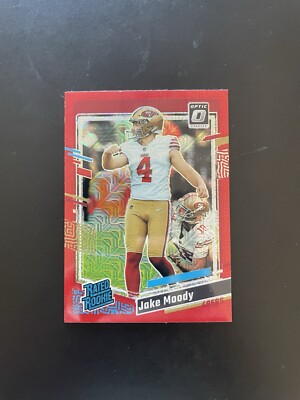 2023-24 Optic Football H2 Jake Moody Red Mojo Prizm