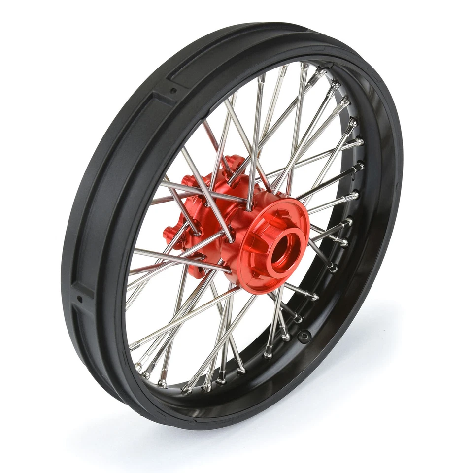 Pro-Line 1/4 Pro-Spec Alum V2 Bead Front / Rear Wheels Blk/Red (2) : Promoto-MX - Image 4 of 4