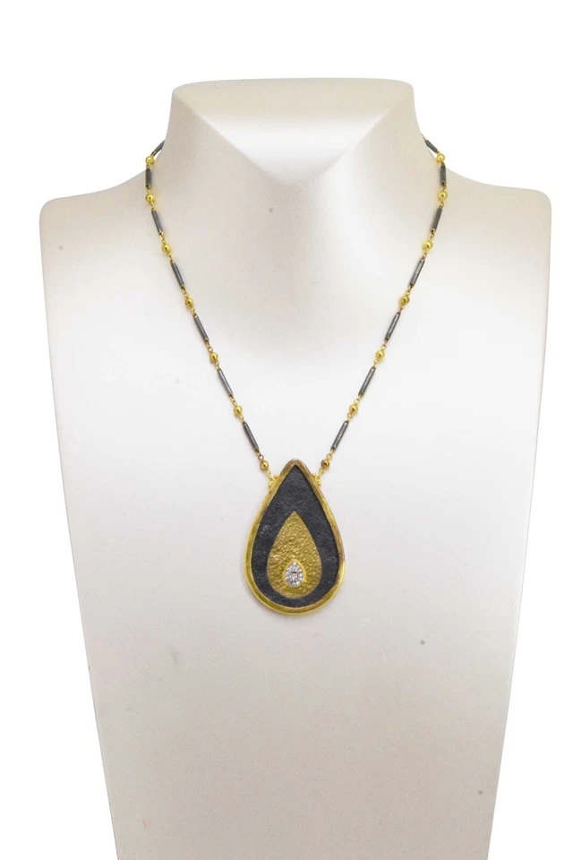 Collar Gurhan de 17" de oro de 24 k de plata y diamantes de ~1,00 quilates para dama Foto 3 de 4