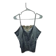 Vintage 70s 80s Black Lace Camisole Dark Romantic Goth Size 38 Medium Witchy
