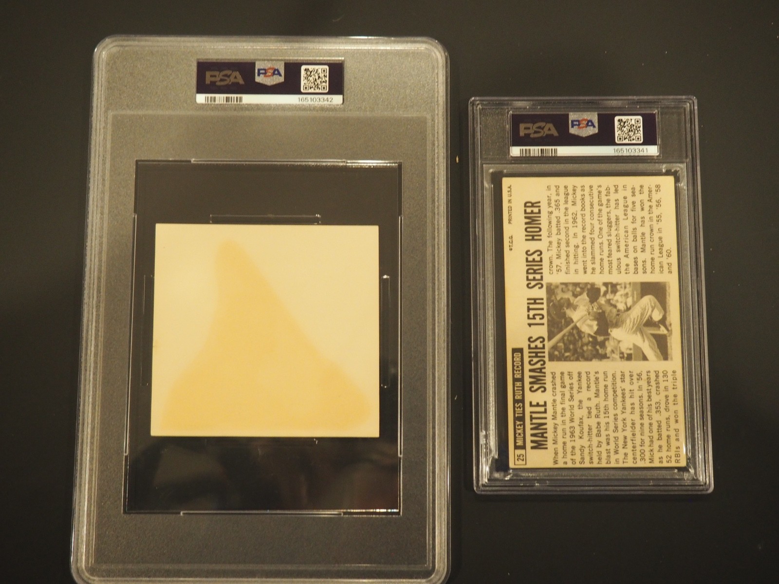 Mickey Mantle 56-57 Mac Boy Decal PSA 1.5, 1964 Topps Giants #25 PSA 3 view 2