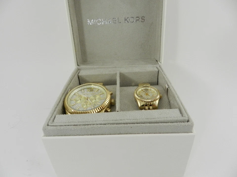 Michael Kors Lexington His and Hers Pavé Gold-Tone Watch Set MK1047 - image 4 of 4