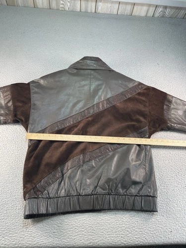 Vintage Comint Leather Bomber Jacket Mens Medium Brown Western Argentina 80s 90s image 14