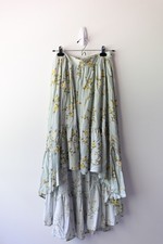 Xhilaration High Low Ruffled Skirt Blue Floral Romantic Boho Sz M