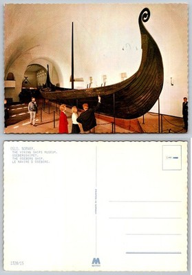 Vintage Oseberg Viking Ship Museum Oslo Norway Postcard Mittet Unposted
