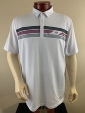 TRAVIS MATHEW Men's Topsail Short Sleeve Golf Polo Shirt White Size 2XL