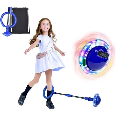 MARKENLOS Swing Wheel Mit Lichtrad,Kinder Blinkender Springring Fußkreisel,SpringenderBall